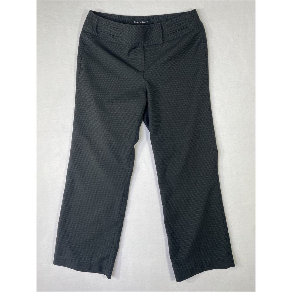 Sharango Women's Size 6 Wide Leg Polka Dot Black Pants (30x27)